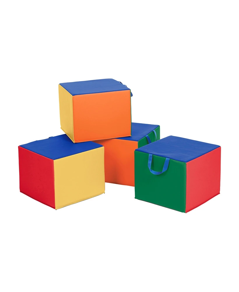 ECR4Kids SoftZone Children's Cozy Cubes, Assorted, 4-Pack