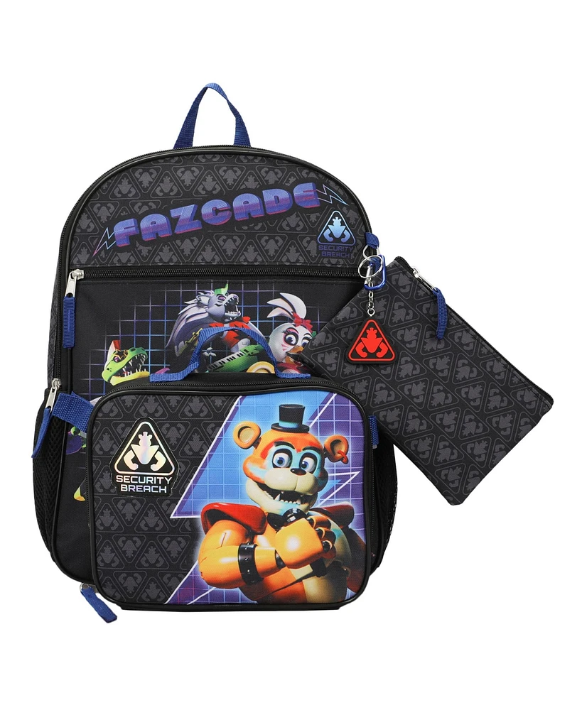 Five Nights at Freddy's Security Breach Fazcade Youth 5-Piece Backpack Set