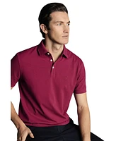 Charles Tyrwhitt Men's Solid Short Sleeve Cotton Pique Polo