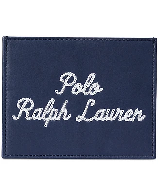 Polo Ralph Lauren Men's Embroidered Leather Card Case