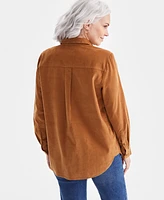 Style & Co Women's Cotton Corduroy Overshirt, Created for Macy's