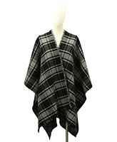 Michael Kors Mk Plaid Reversible Ruana