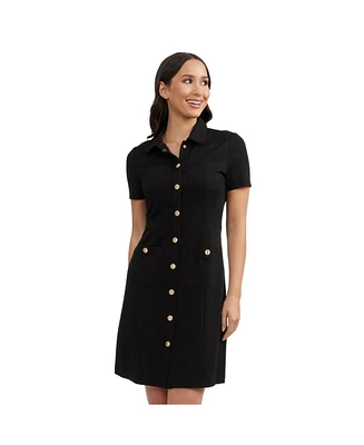 Ellen Tracy Women's Button Front Shirt Dress