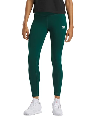 Reebok Women's Mid-rise Full Length Small Logo Leggings