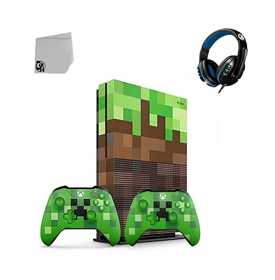 Bolt Axtion 23C-00001 Xbox One S Minecraft Limited Edition 1TB Console with Extra Controller Bundle Like New