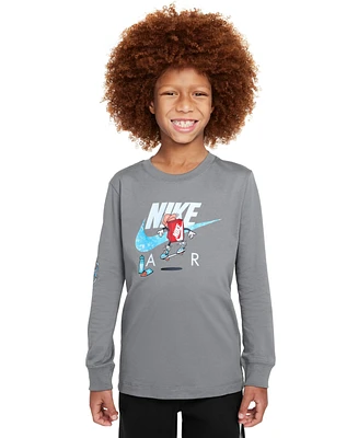 Nike Big Kids Sportswear Cotton Long-Sleeve T-Shirt