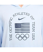 Nike Men's Light Blue Team Usa Restore Yoga Long Sleeve Hoodie T-Shirt