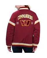 Starter Women's Burgundy Washington Commanders Tournament Full-Snap Varsity Jacket