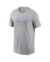 Jordan Men's Heather Gray North Carolina Tar Heels Primetime Evergreen Wordmark T-Shirt