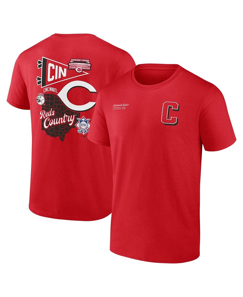 Fanatics Men's Red Cincinnati Reds Split Zone T-Shirt