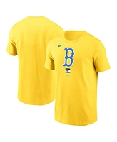 Nike Men's Gold Boston Red Sox City Connect Large Logo T-Shirt