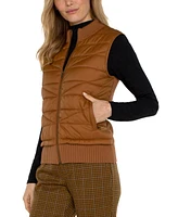 Liverpool Los Angeles Women's Quilted Zip-Front Sweater Vest