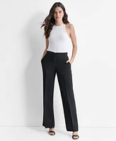 Dkny Women's Front-Zip Wide-Leg Trousers