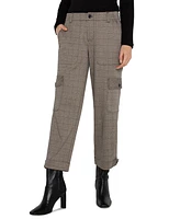 Liverpool Women's Plaid Mid Rise Cropped Cargo Pants