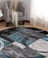 Main Street Rugs Alba 307 8'x8' Round Area Rug