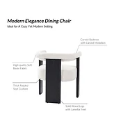 Hulala Home Modern Georg Boucle Lamb Wool Dining Chair