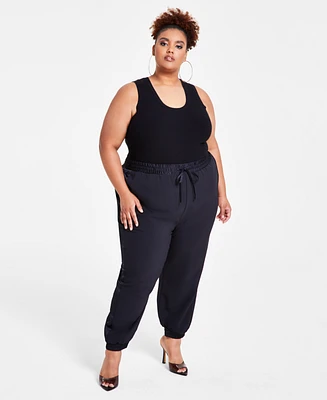 Nina Parker Trendy Plus Wide-Leg Joggers