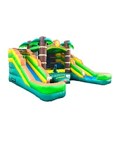 Pogo Bounce House Inflatable Bounce House and Double Slide Combo Unit (Without Blower)