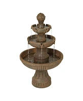 Ravenna Italian Outdoor Floor Bubbler Fountain and Waterfalls 43" High 3 Tiered Cascading for Garden Patio Backyard Deck Home Lawn Porch House Relaxat