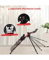 Costway Ab Machine with Lcd Monitor Adjustable Abdominal Trainer Cruncher