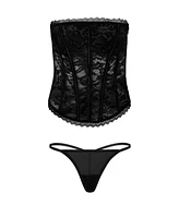 Adore Me Women's Hailey Lined Corset & G-string Set