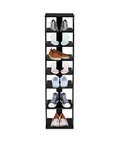 Costway Wooden Shoes Storage Stand 7 Tiers Shoe Rack Organizer Multi-shoe Rack Shoebox