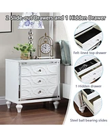 Streamdale Furniture Sophisticated & Functional Modern Nightstand with Glamorous Mirrored Trim