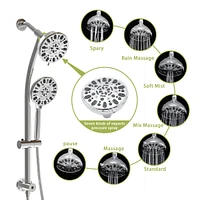 Multi Function Dual Shower Head - Shower System With 4.7 Rain Showerhead, 7-Function