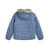 Jessica Simpson Girls Fashion Hooded Quilt Puffer Jacket With Hat