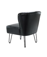 Donia Contemporary and Classic Wooden Upholstered Accent Chair