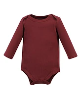 Hudson Baby Girls Thermal Long Sleeve Bodysuits, Acorn Botanical