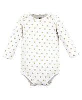 Hudson Baby Girls Cotton Long-Sleeve Bodysuits daddy -Pack