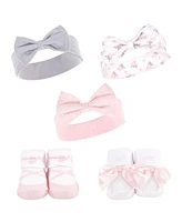 Hudson Baby Baby Girls 10Pc Headband and Socks Set, Cloud Ballet, 0-9 Months