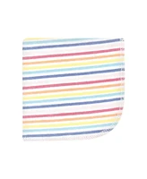 Hudson Baby Infant Girl Flannel Washcloths, Creative Rainbow 10Pk, One Size