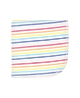 Hudson Baby Infant Girl Flannel Washcloths, Creative Rainbow 12Pk, One Size