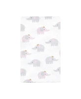 Hudson Baby Infant Girl Cotton Flannel Burp Cloths, Lilac Elephants Pack