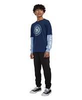 Hurley Big Boys Graphic Long Sleeve Twofer Tee