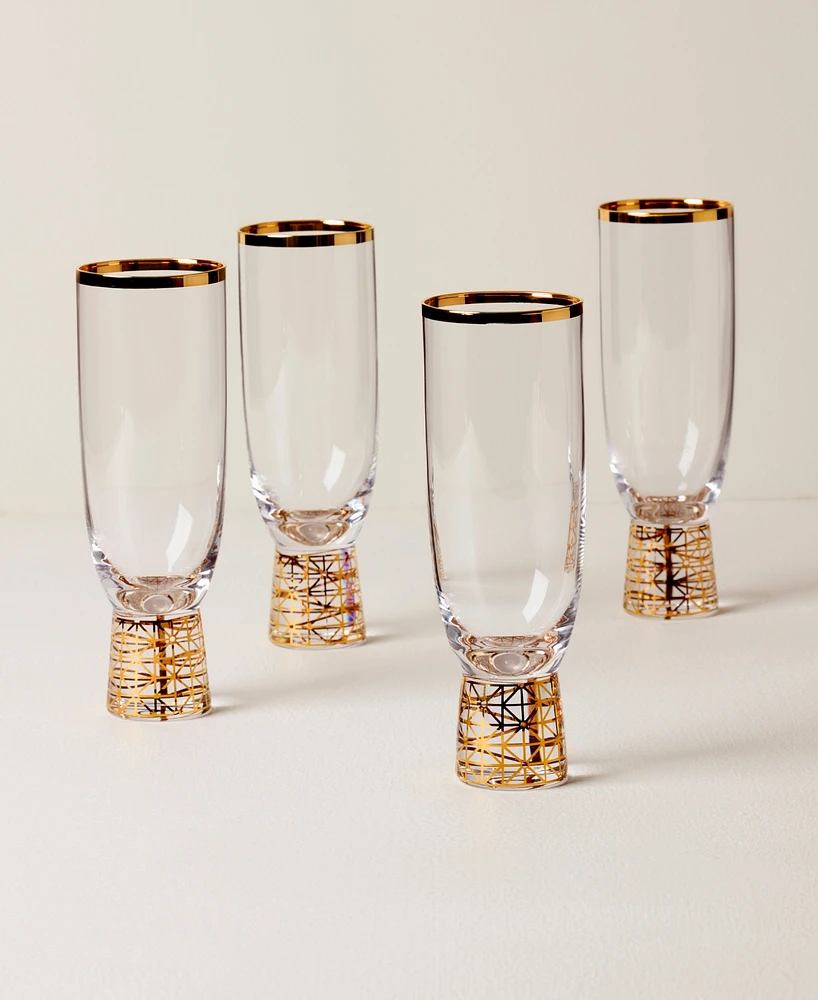 Lenox Tuscany Classics Gold Frost Flutes, Set Of 4