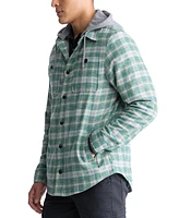 Men's Jakeim Long Sleeve Plaid Flannel Hooded Shirt-Jacket