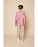 B by Brooks Brothers Big Boys Gingham Woven Long Sleeve Oxford Shirt