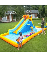 Sugift Inflatable Water Slide Park Kids Splash Pool Bounce House with 450W Blower