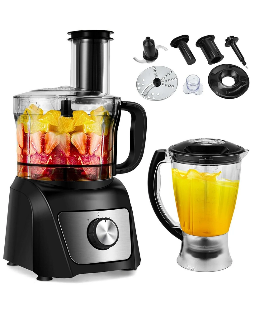 Sugift 8 Cup Food Processor 500W Variable Speed Juicer and Blender with 3 Blades