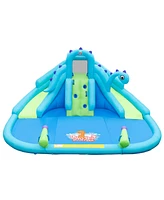 Slickblue Inflatable Water Slide with Dual Slides and Large Splash Pool (Without Blower)