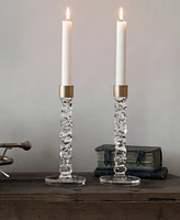 Orrefors Carat Brass Candlesticks, Set of 3