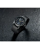 Perry Ellis Men's Solar Powered Gunmetal Tone Adjustable Mesh Watch