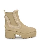 Nine West Women's Haray Block Heel Lug-Sole Casual Booties