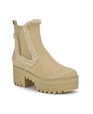 Nine West Women's Haray Block Heel Lug-Sole Casual Booties