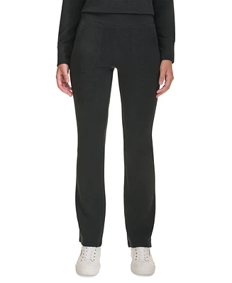 Calvin Klein Performance Women's Tech Waffle-Knit Flare-Leg Pants