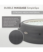 Intex SimpleSpa Bubble Massage 4 Person Inflatable Hot Tub with Insulated Cover