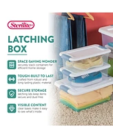 Sterilite 6 Qt. Plastic Stackable Storage Box with Latching Lid, Clear (12 Pack)